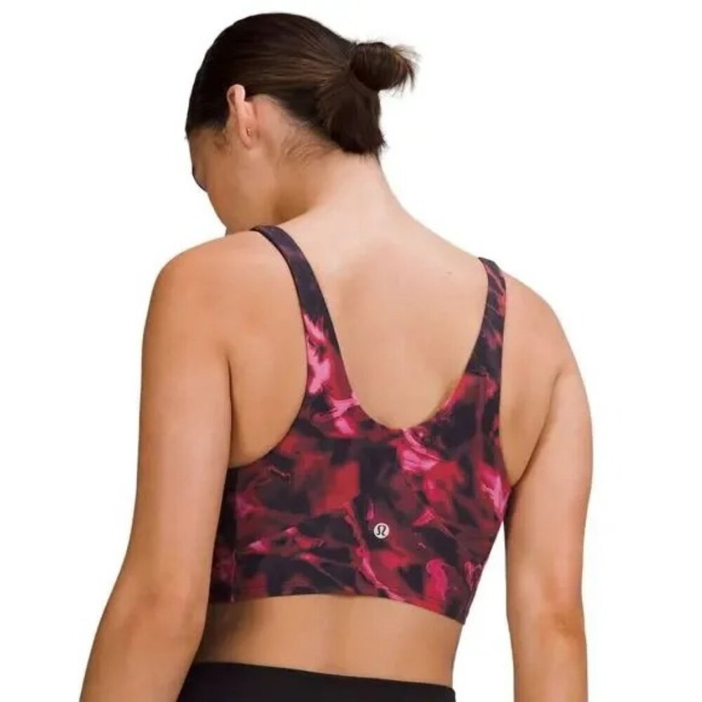 Lululemon Nulu Front-Darting Yoga Bra Intensity Pink Blossom Multi Size 4